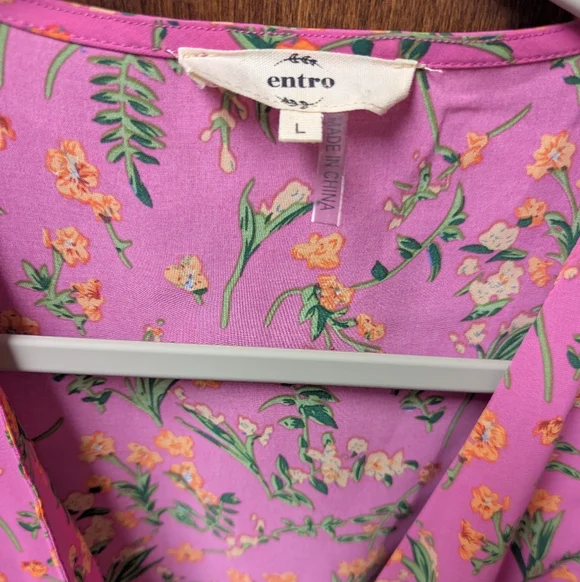 Anthropologie Floral Peplum Blouse L Romantic Cottagecore Ruffle Top Spring - Picture 3 of 7